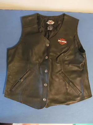 Harley Davidson Hd-012 Leather Vest Extra Large Motorcycle Mens Free Shipping • $55