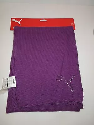 NWT Puma Purple Magic Knit Scarf W/BLING Crystal Logo • $19.99