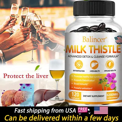 Organic Milk Thistle Silimarina 3500mg 30/60/120 Capsules Extra Strength • $8.38