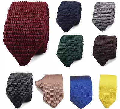 Hand Made Men's Knit Knitted Tie Woven Pointed End Tip UK Seller • £5.99