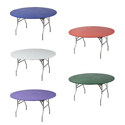 $30 • Buy Kwik-Covers 60  (5 Feet) Round Fitted Plastic Table Covers - Bundle Of 5 Each
