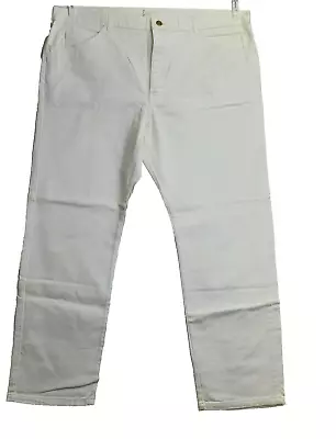 LL L.L. Bean Mens White Denim Jeans SZ 44 X 30 Union Made USA • $19.95