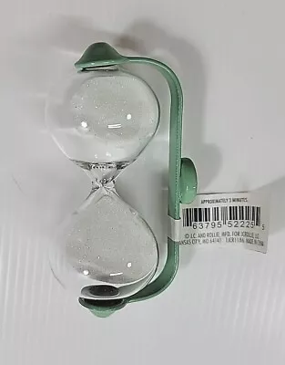 Mini Glass Sand  Hourglass  JC And Rollie Approx Time 3 Minutes Magnet Mount • $3.99