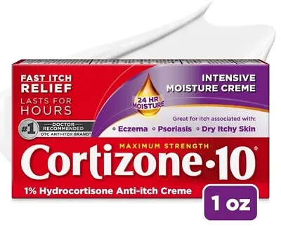 Cortizone-10 Maximum Strength 1% Hydrocortisone Moisturizing Anti-Itch Cream 1oz • $9.99