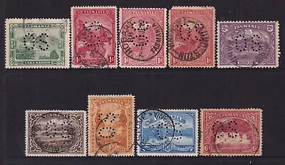 AUSTRALIA TASMANIA 1899-1911 Pictorial Official Issues (OS Perfin) Sg. 237-254c • $42.50