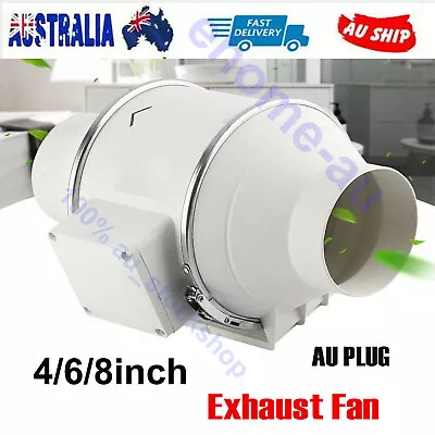 4  6  8  Inch Extractor Fan+Remote Hydroponic Inline Exhaust Fan Industrial Vent • $42.55