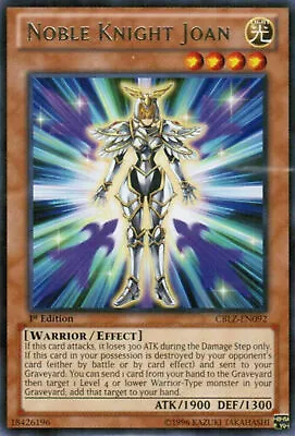 Noble Knight Joan - CBLZ-EN092 - Rare - 1st Edition - YuGiOh • £0.99