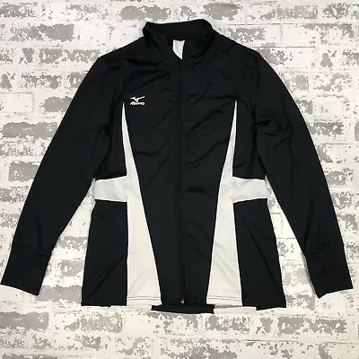 Mizuno Dri Lite Performance Jacket Women M Running Black White Full Zip Softball • $17.60