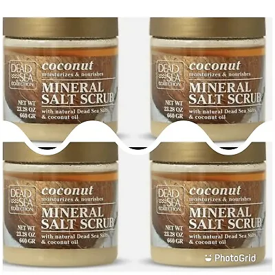 4x Dead Sea Mineral Scrub Dead Sea Salt & Coconut Oil Bath Body Scrub  660g • £19.99