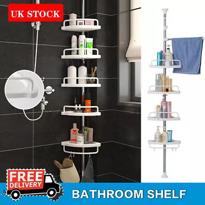 £13.96 • Buy 4 Tier Telescopic Bathroom Wall Corner Shelf Rack Shower Caddy Storage Organizer