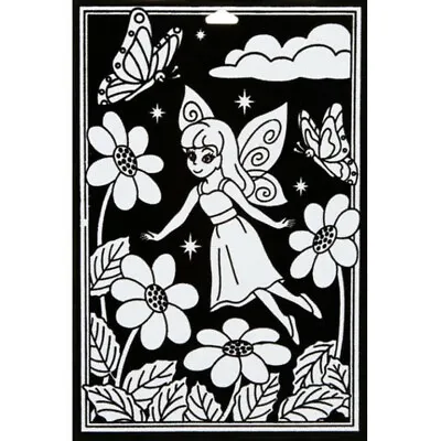 6  X 9  Velvet Color-In Poster Fairy W/ Markers • $3.99