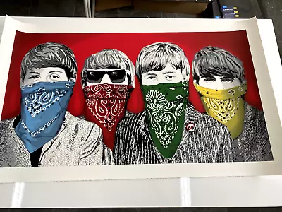 Beatles Bandidos 2012 Mr. Brainwash - Red Poster Art Screenprint • $2500