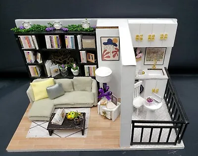 Finished/Assembled Miniature Dollhouse 1:32 Room Lighted Modern Room • $160