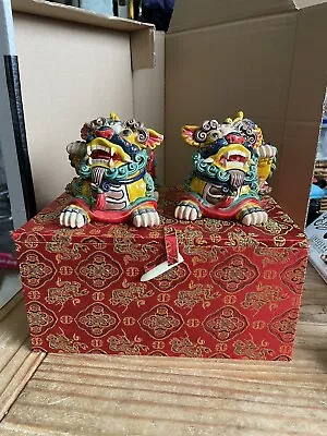 Pair Of Vintage Asian Foo Dogs • £85