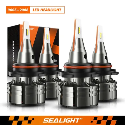 SEALIGHT 9005+9006 Combo LED Headlight Conversion Kit High Low Beam 6500K Bright • $38.99