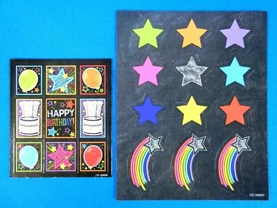 Chalk Board Look Stickers Happy Birthday & Stars Full & Mini Sticker Sheet • $2.51