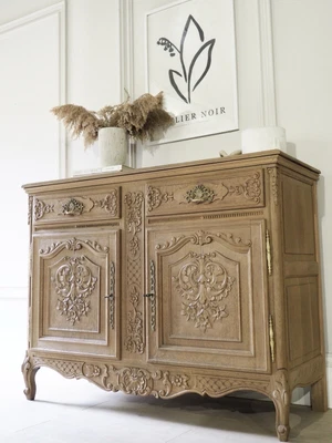 £925 • Buy French Antique Carved Oak Sideboard Buffet In Light Oak