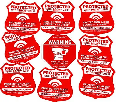 8 Imperfect Alarm Stickers Decals UV Outdoor Plus CCTV Camera Bonus Sticker • $6