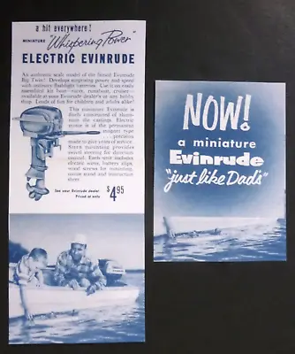 Vtg 1950's Brochure - K&O Evinrude Big Twin Toy Outboard Motor Battery Operated • $18.99