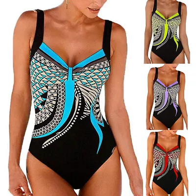 Women Lady Tummy Control Monokini Bikini Swimming Costume Swimsuit Swimwear UK • $4.92