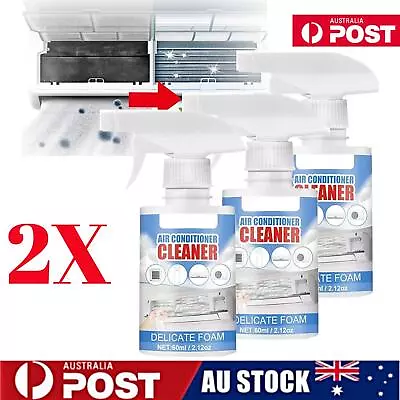 2x 60ml Air Conditioner Foaming Cleaner Air Con Coil Foam Cleaning Sprays • $16.99