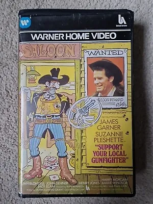 Warner Big Box Vhs Film - Support Your Local Gunfighter  - Pre Cert - Tested • £10.79