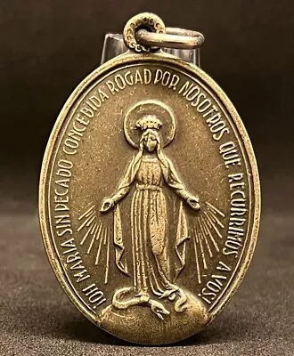 Spain Antique Miraculous Virgin Mary Monogram Mary Sacred Heart Of Jesus & Mary • $37.35