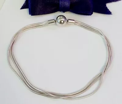 $69 • Buy NEW Genuine Pandora Moments Multi Snake Silver Chain Bracelet #599338C00-23