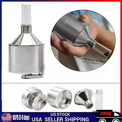 Portable Metal Powder Grinder Hand Mill Funnel Tool With Snuff Glass Bottles NEW • $13.98