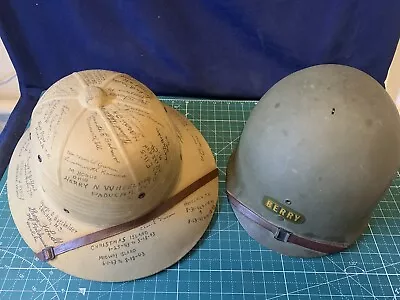 WW2 Signature Pith Helmet & Helmet Liner • $400