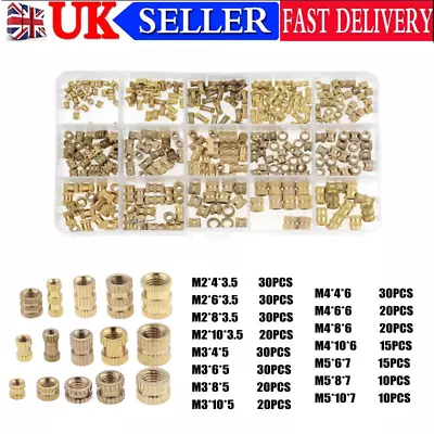 330pcs M2/M5 Female Thread Brass Knurled Threaded Insert Embedment Nuts Kit • £11.45