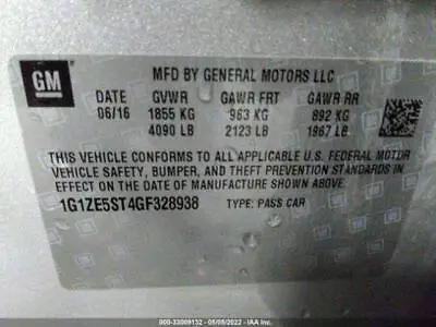 Chevy Malibu 16 17 18 19 20 Rear Undercarriage Crossmember Subframe Oem • $124.99