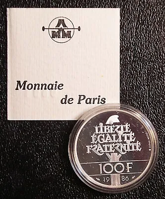 1986 France 100 Francs PROOF SILVER Coin Monnaie De Paris 950 999 KM-960a #11073 • $29.25