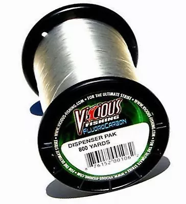 Vicious 100% Fluorocarbon Fishing Line 800 Yards 4 Lb To 20 Lb NEW • $29.99