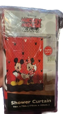 $23.49 • Buy Disney Mickey & Minnie Mouse Classic Shower Curtain Red