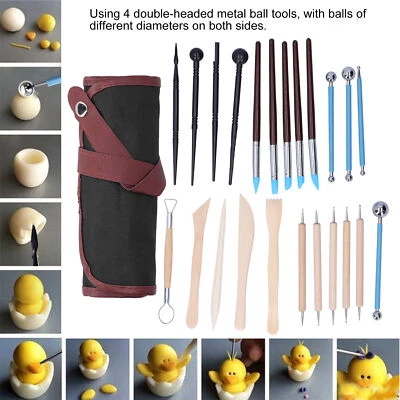 £16.46 • Buy 24Pcs Pottery Tools Set Clay Sculpting Carving Trimming Scraper Knife Dotting