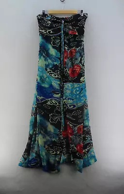BARBARELLA VINTAGE Womens Size 14 Multicoloured Tie-Up Halter Neck Maxi Dress • $17.25