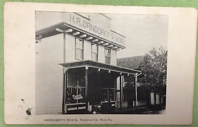$49.95 • Buy Wardensville W. Va. Orndorffs Block General Store 1918 Vintage Postcard