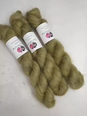 Hand Dyed Kid Mohair Silk Yarn Lace Weight 50g LICHEN • £20