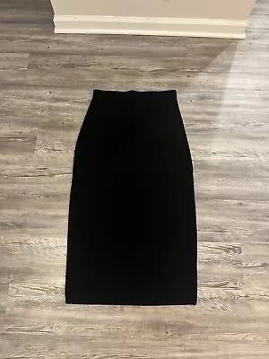 Exclusively Misook Midi Straight Skirt *G Black Elastic Waist Size Large • $27.99