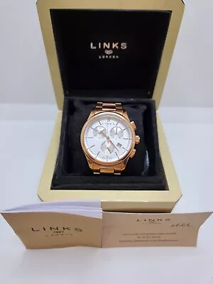 Links Of London Regent Chronograph Rose Gold Mens Watch 6020.1160 • £179.99