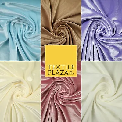 £1.50 • Buy Luxury Soft Plain Velvet Velour Fabric Stretch Spandex Material - 6 COLOURS 55 