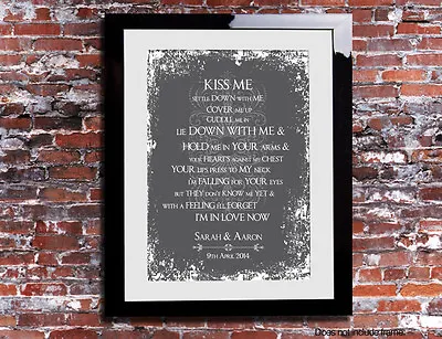 Kiss Me Ed Sheeran Lyrics Print Wedding Song Personalised Canvas Gift • £6.49