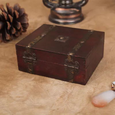 Vintage Wooden Treasure Chest Storage Box Jewellery Trinket Organizer Box NEW  • $17.29