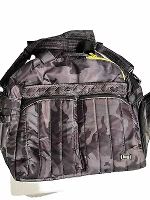 Lug Boxer Overnight Bag Black Gray Camouflage Yellow Accents Travel Carry On Gym • $59.99