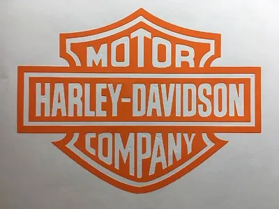 Harley Davidson Shield Stickers Gloss Orange Vinyl Avery Graphics • $9.99