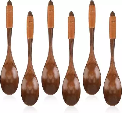 6 Pcs Small Wooden Spoons 7.8 Inch Honey For Tea Serving Mini Scoop Kitchen • $15.84