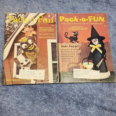 Vintage Pack-o-Fun Scrap Craft Magazine October 1977 - 1978 Christmas 2 Issues • $8.90
