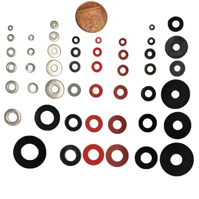 Washers Metric Rubber  Stainless Steel Fibre & Nylon. All In 1 Listing  • £3.49