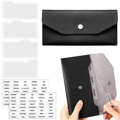 11 Pieces Cash Envelope Wallet PU Leather Reusable Budget Cash Dividers • $17.01